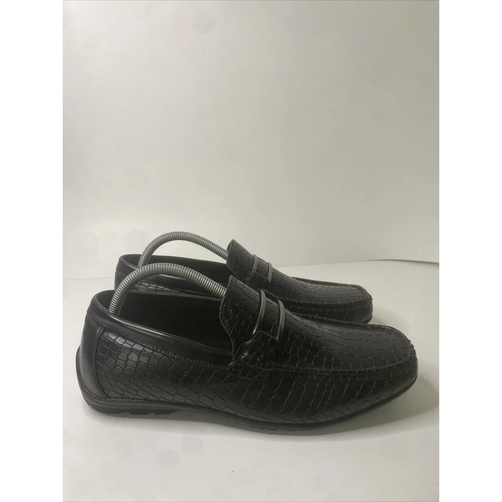 STACY ADAMS Black Driving Mocs Slip On Loafer Casual Dress Shoes Mens‎ 10M GREAT